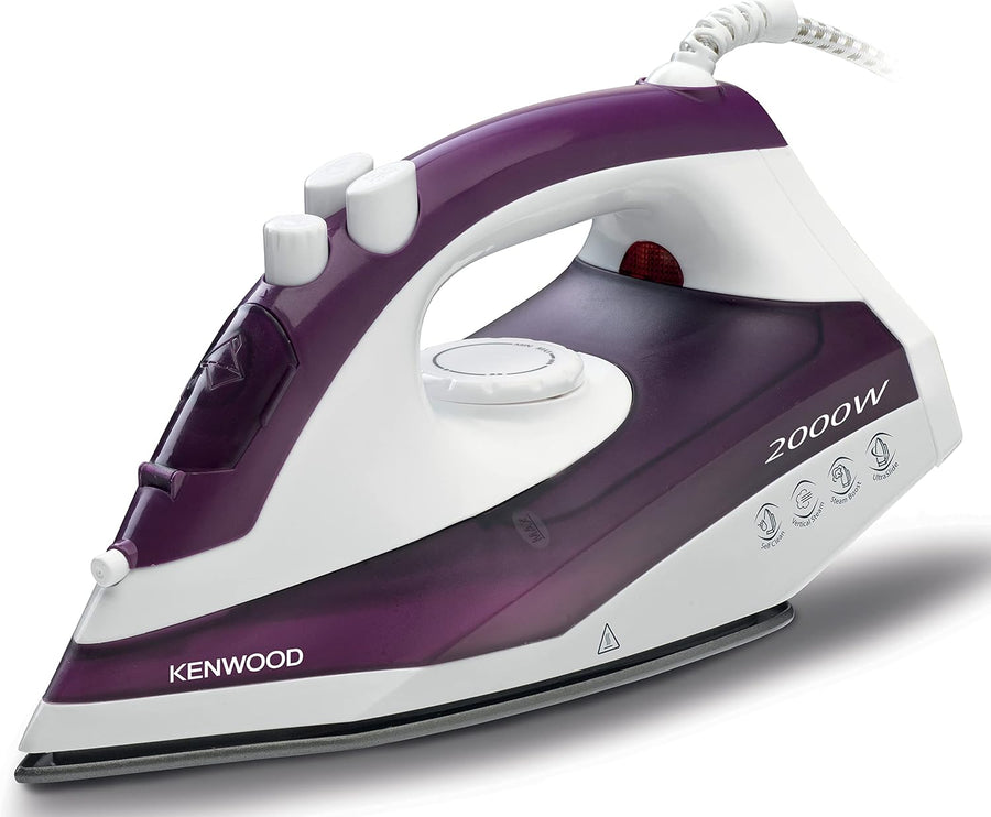 Kenwood Steam Iron 2000W, 250ml, Non-Stick Soleplate, 18/120g Steam, Purple, Stp40.000Wp.