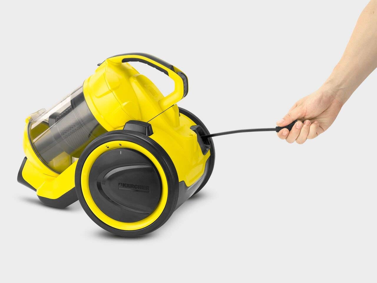 Karcher VC3 Plus Bagless Vacuum Cleaner, Powerful Suction for Home Cleaning, Compact & Lightweight Design, Ideal for Soft & Hard Surfaces, Yellow