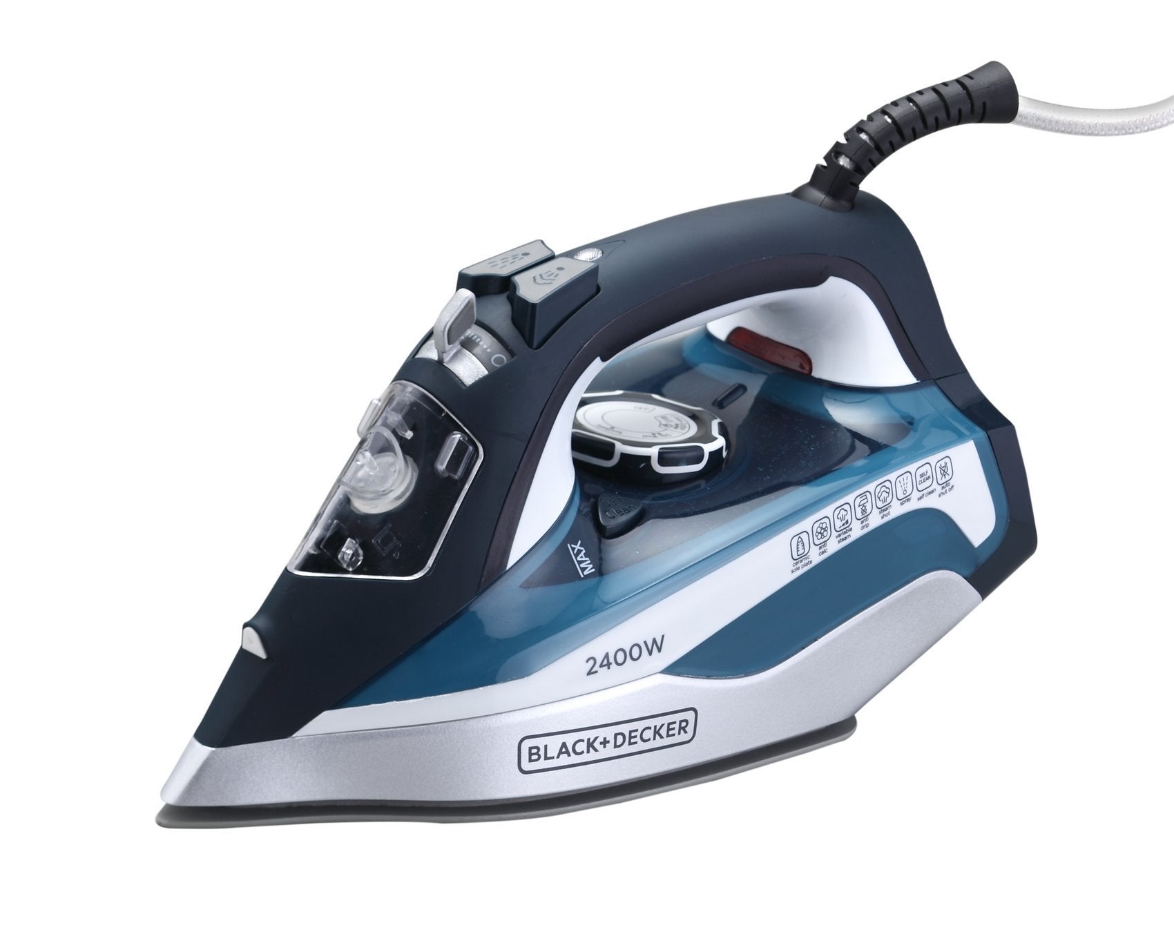 BLACK DECKER 2400W 90g min Steam Iron Steam Boost 380ml Water