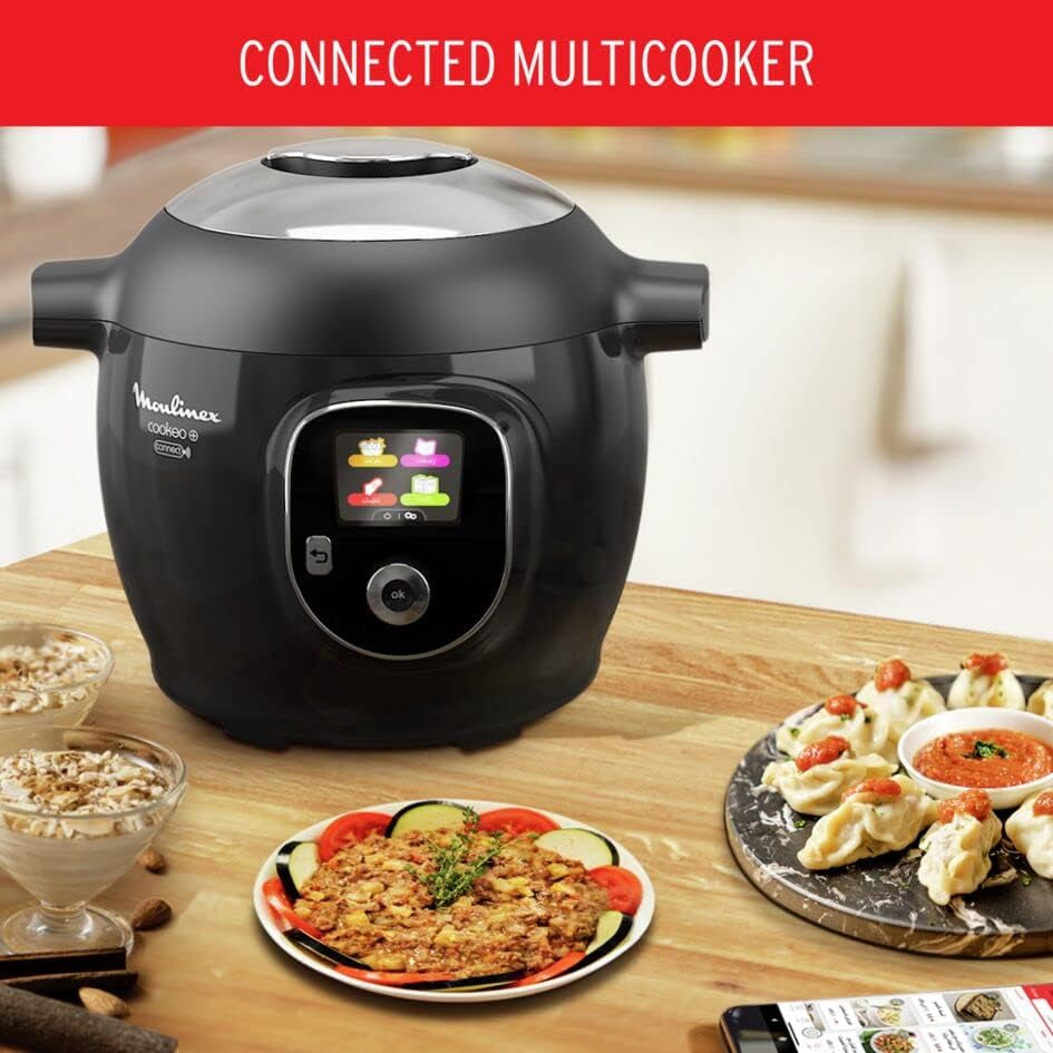 Moulinex Ce857827 Multicooker Cooker with Connect Smart 6L Electric Cooker100 Built-In Recipes Bluetooth-Connected App, Black