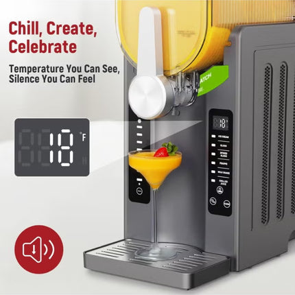 DSP KJ3085 Frozen Dessert & Slushie Maker – 1500W Electric Ice Drink Machine with Quick-Freeze, Compressor Cooling, 6 Preset Modes, Adjustable Thickness & One-Touch Control – Stainless Steel