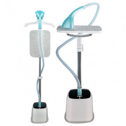 SAYONA GARMENT STEAMER , Green/White Color , With Stand ,1.6L / 1800W 35G/min 1 year warranty  مكواة البخار للملابس من سايونا مع ستاند لسهولة الكوي ضمان لمدة عام