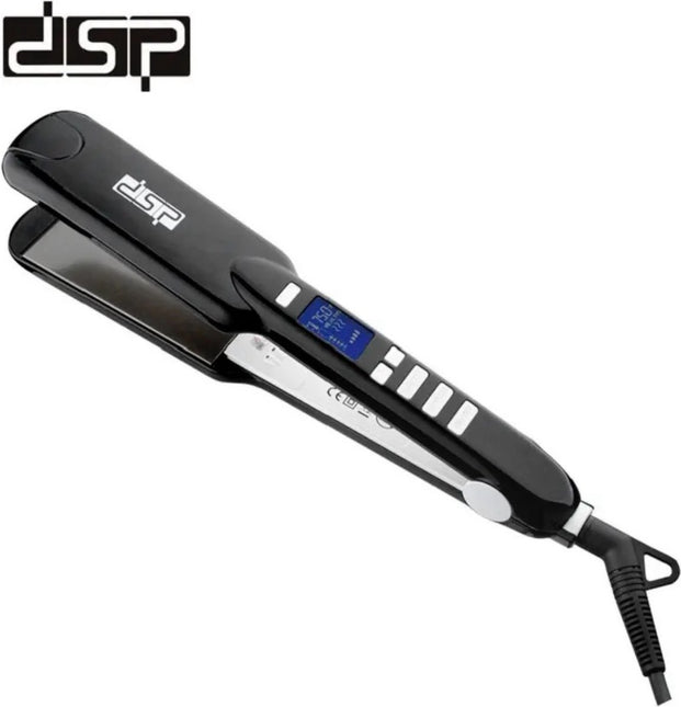 DSP 10017A Professional Styling Straightener + Free Keratin Protein and 100% Argan Oil Bottle - 2-in-1 with LCD Display and Ceramic Technology - 360 Degree Rotatable Cord
