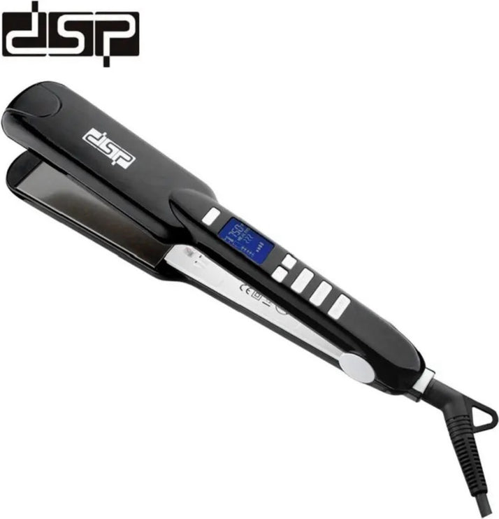 DSP 10017A Professional Styling Straightener + Free Keratin Protein and 100% Argan Oil Bottle - 2-in-1 with LCD Display and Ceramic Technology - 360 Degree Rotatable Cord