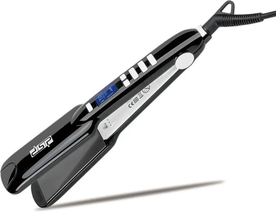DSP 10017A Professional Styling Straightener + Free Keratin Protein and 100% Argan Oil Bottle - 2-in-1 with LCD Display and Ceramic Technology - 360 Degree Rotatable Cord