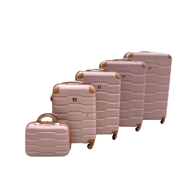 Royal Travel Stripe Design Trolley Bags, Set Of 5 Pcs - Multi Colour