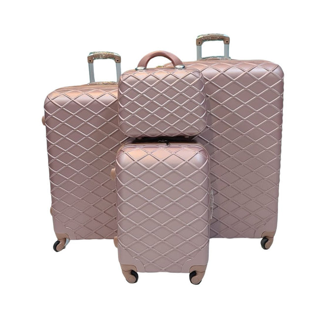 Royal Travel Grid Design Trolley Bags, Set Of 4 Pcs - Multi colour