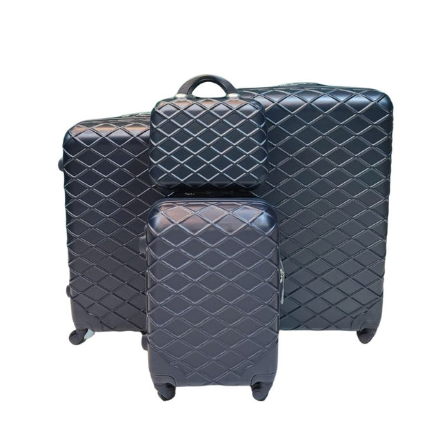 Royal Travel Grid Design Trolley Bags, Set Of 4 Pcs - Multi colour