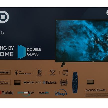 تلفزيون ذكي GOTO مقاس 65 بوصة | زجاج مزدوج | دقة 4K UHD | تلفزيون ذكي بنظام WebOS | جهاز تحكم سحري من LG | واي فاي 2.4G/5G | بلوتوث 5.0 | DVB-T2/ مدمجS2