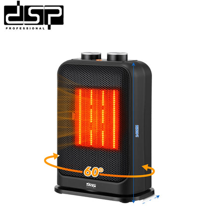 DSP 1500W PTC Fan Heater - 2 Heat Settings with Adjustable Thermostat, 60° Oscillation & Tip-Over Protection