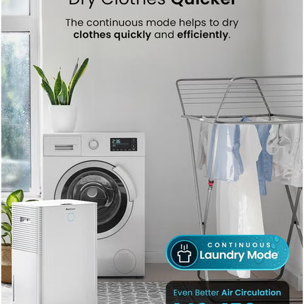 Pro Breeze 20l Per Day Smart Compressor Dehumidifier with 4l Water Tank, Laundry Drying and Automatic Humidity Sensor , Mould Remover 24,hour Timer Sleep Mode for Damp, Condensation