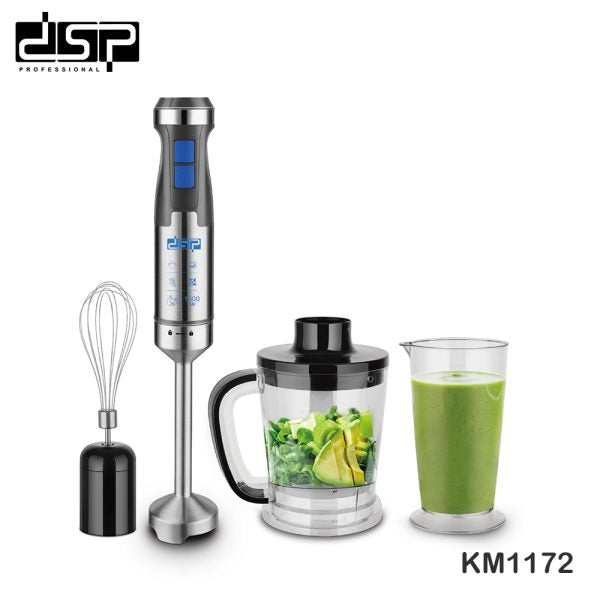 Dsp 4 IN 1 Hand Blender,Immersion Blender Handheld for Kitchen,Emulsion Blender Handheld with Titanium Blades,1500W Electric Hand Mixer with BPA Free Attachments:Chopper Bowl,Whisk,Measuring Cup,KM1172