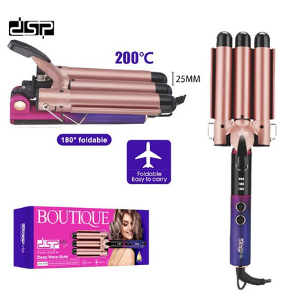 DSP 20247، مكواة تجعيد الشعر القابلة للطي، تصل درجة حرارتها إلى 200 درجة مئوية