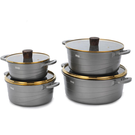 طقم طاجن دي إس بي من 16 قطعة مصنوع من الألومنيوم المصبوب غير اللاصق مع مئزر وملاعق وقفازات