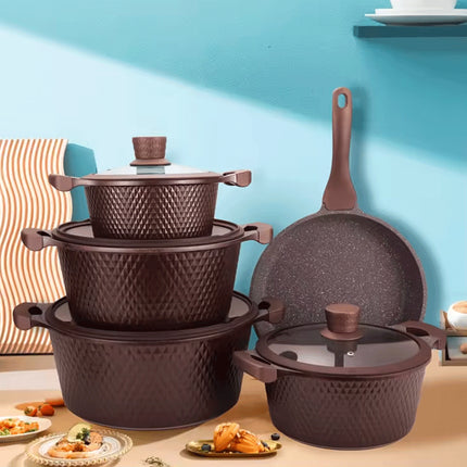 BMN Die-Casting Non-Stick Coating Cookware Set 10pcs