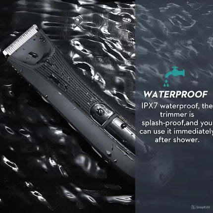 DSP Men's Razor DSP with Replaceable Ceramic Blade Anti-Cutting Professional Waterproof Body Hair Shaver with LED Light, Display and Standing Charging Station (Black) 60386