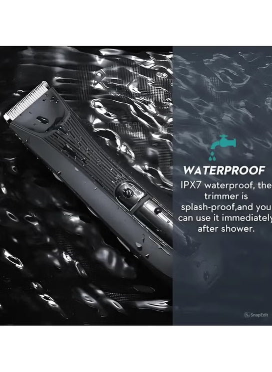 DSP Men's Razor DSP with Replaceable Ceramic Blade Anti-Cutting Professional Waterproof Body Hair Shaver with LED Light, Display and Standing Charging Station (Black) 60386