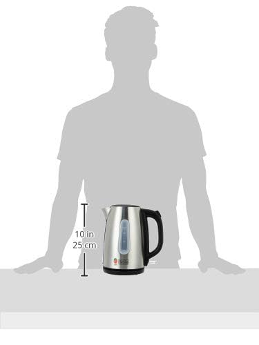 Black+Decker 1.7 L 2200W Concealed Coil Stainless Steel Kettle, Silver - Jc450-B5