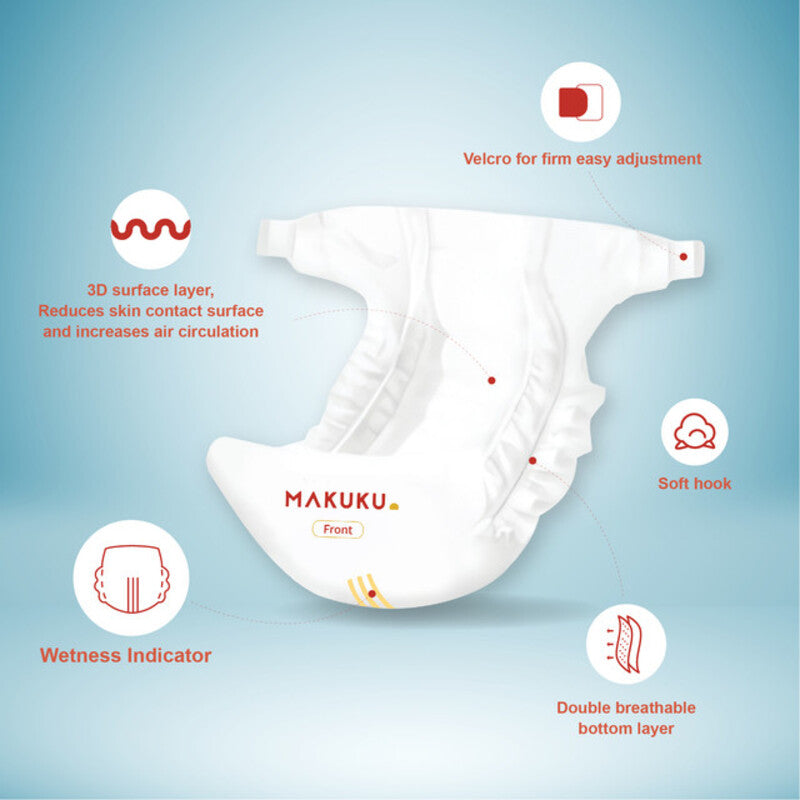 Makuku - Slim Tape Air Diapers Size 3 - Medium 6-11Kg - 36pcs