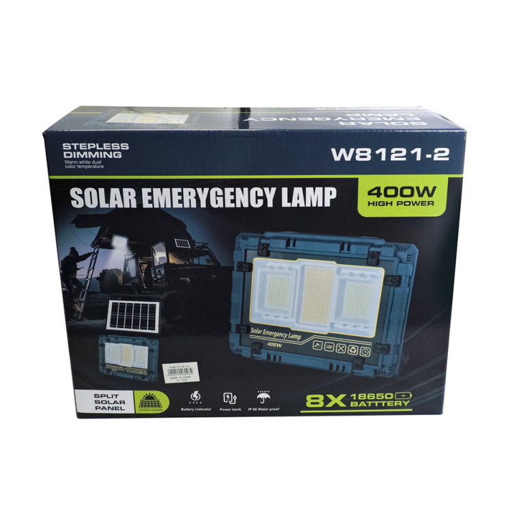 Lampara De Energia Solar Con Panel y Powerbank 400W Luz Led Regulable Camping