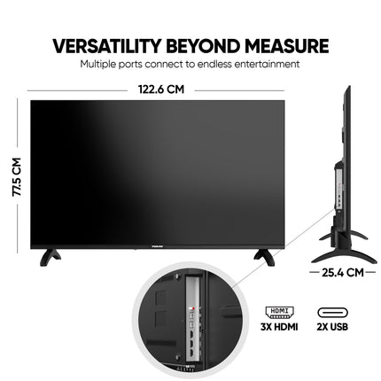 Nikai 55-inch 4K Ultra HD Smart LED TV, Android 14, 1GB RAM, 8GB Storage, Quad-Core Processor, Built-in Wi-Fi, USB & HDMI Ports, Slim Bezel - 55NK4KSLED