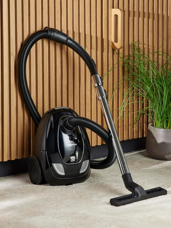 Amazon Basics Powerful Compact Lightweight Vacuum Cleaner with Bag for Hard and Carpeted Floors HEPA Filter 700 W 1.5 L  Black