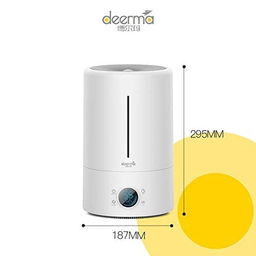 Deerma F628S Touch Display Smart Humidifier for Home | Rooms | Office | Households | 5Liters Capacity UV Lamp Sterilization 3 Gear Mist Volume 12H Timing Touch Display 30dB Low Noise - White