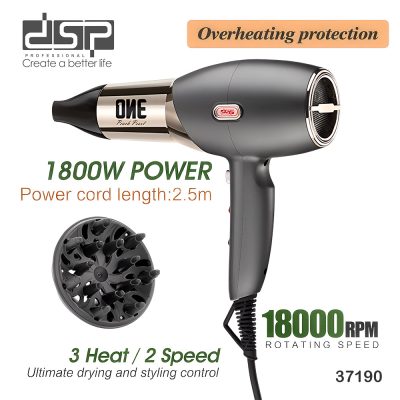 DSP 37190, Professional Hair Dryer – 1800W – Cold Air Function