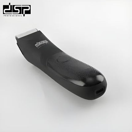 DSP Men's Razor DSP with Replaceable Ceramic Blade Anti-Cutting Professional Waterproof Body Hair Shaver with LED Light, Display and Standing Charging Station (Black) 60386