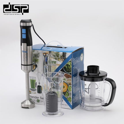 Dsp 4 IN 1 Hand Blender,Immersion Blender Handheld for Kitchen,Emulsion Blender Handheld with Titanium Blades,1500W Electric Hand Mixer with BPA Free Attachments:Chopper Bowl,Whisk,Measuring Cup,KM1172
