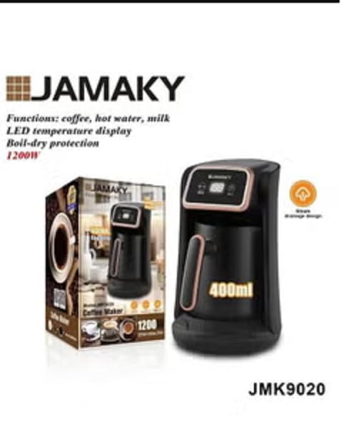 ماكينة صنع القهوة التركية الرقمية من جاماكي، 1200 واط، 600 مل، مستشعر رقمي متقدم - jmk9020