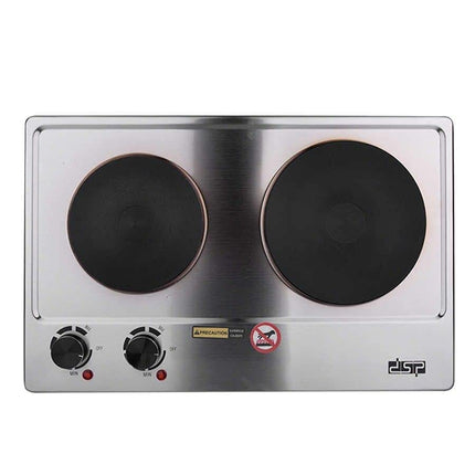 Dsp double electric cooker 1000w & 1500w kd4047 silver