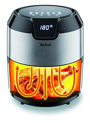 واجهة تيفال الرقمية Easy Fry 4.2 L مقلاة بدون زيت، فضية، معدنية/فولاذ مقاوم للصدأ، EY401D27
