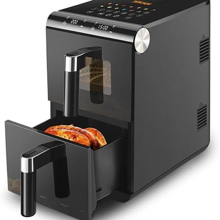 دي إس بي 12L مقلاة هوائية مزدوجة، مقلاة هوائية مزدوجة مع سلة مزدوجة ودرجين، 1700 واط، 13 قائمة طعام محددة مسبقًا بتصميم موفر للمساحة KB2189