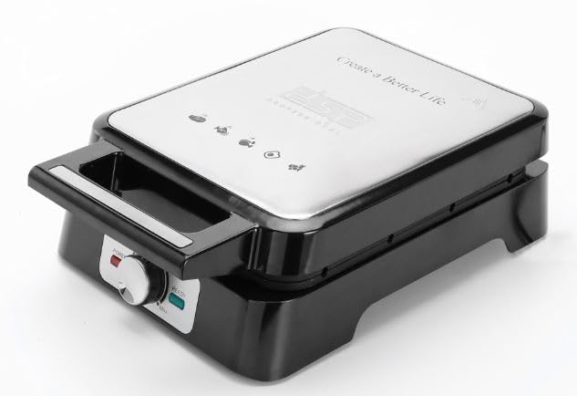 صانعة الوافل DSP KC1337 1600 واط، مزودة بلوحة ألومنيوم مطلية غير لاصقة