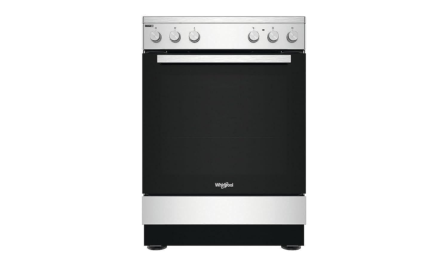 WHIRLPOOL 60CM CERAMIC COOKER-STEEL,WS68V8KHX,