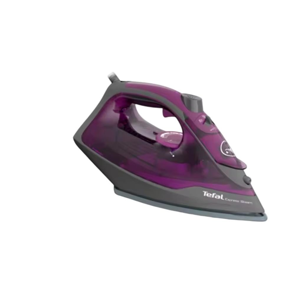 TEFAL Steam Iron | Express Steam Iron Steamer | 2600 W | 270 ml | Anti-scale | Purple | Ceramic Soleplate  | FV2843M0