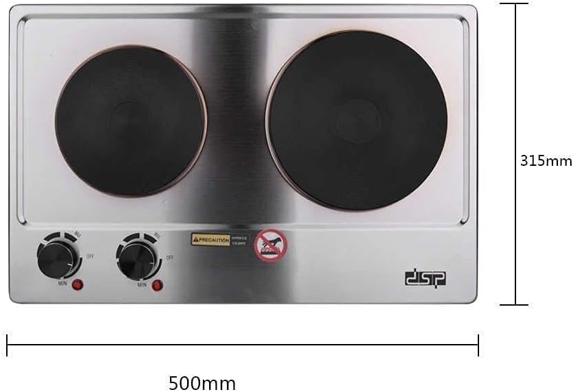 طباخ كهربائي مزدوج من دي إس بي، 1000 وات و1500 وات، KD4047 فضي