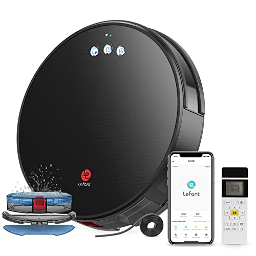 Lefant U180 Robot Vacuum Cleaner with Mop, 3200 Pa robotic robot hoover, 3-in-1 Vacuum, Sweep and Mop, 660ml Large Capacity, Remote & APP & Alexa Control, With Magnetic Stripe