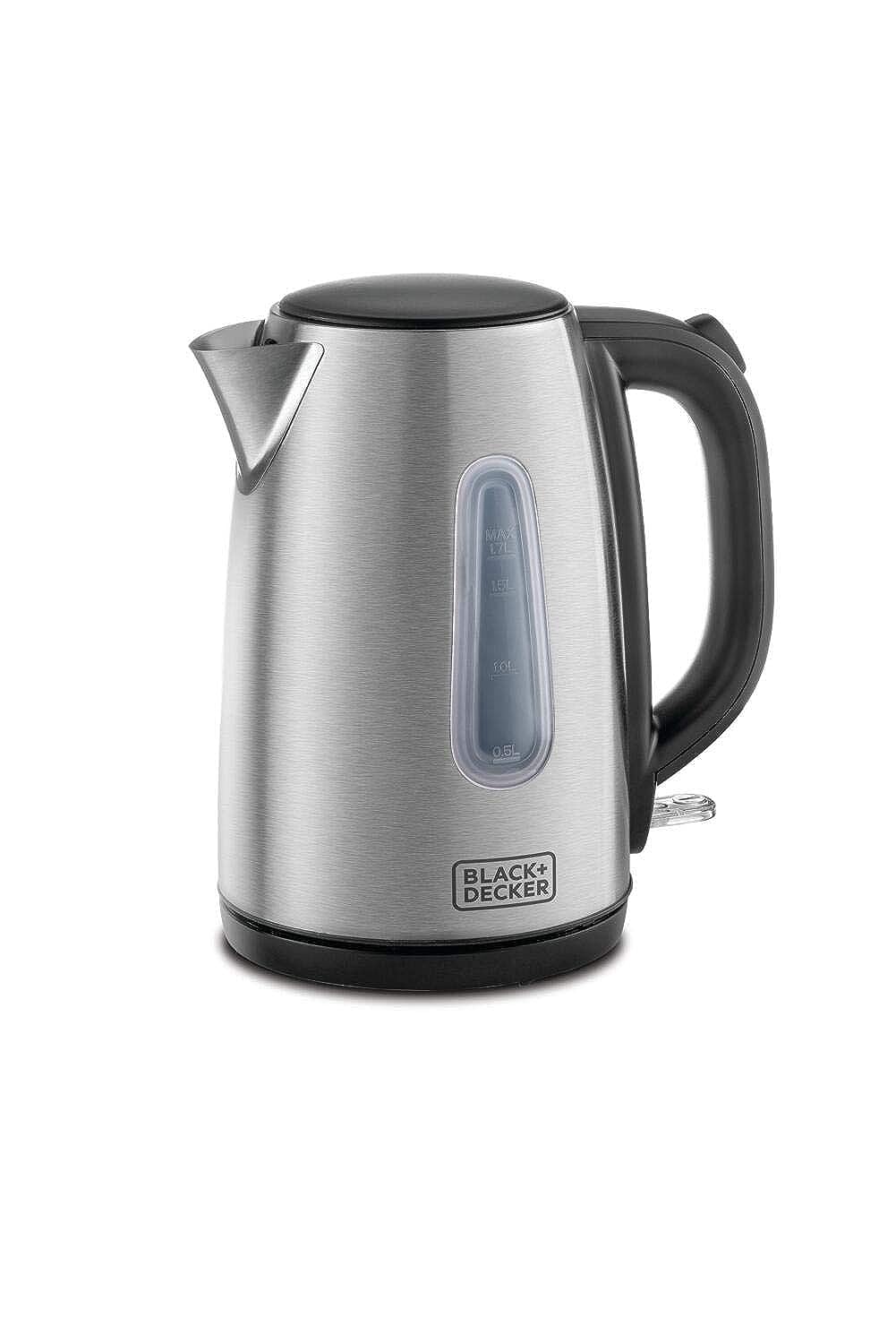 Black+Decker 1.7 L 2200W Concealed Coil Stainless Steel Kettle, Silver - Jc450-B5