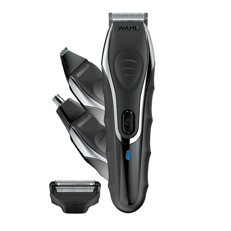 WAHL Aqua Groom Rechargeable Trimmer Kit, Showerproof Lithium Ion Trimmer, Foil Shaver and Detailer, 12 Combs for different beard haircutting lengths, 3 hours Run Time, 09899-027