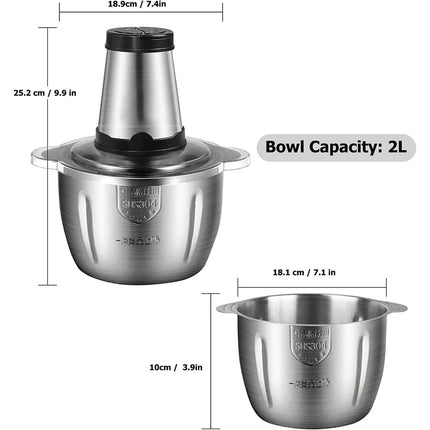 ARSHIA Meat Grinder  400W Power, 3L Capacity, 4 Blades | Multifunctional Chopper | Chopper For Vegetables, Fruits and Nuts/ stainless stee