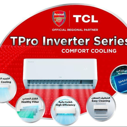 TCL 2 Ton Split Air Conditioner Inverter Technology T-Pro Series, 24000 BTU, T3 Tropical, R410A Gas, Turbo Cooling, WIFI Control, Healthy Filter, High Efficiency, New 2024 Model TAC-24CSA-TPG11I