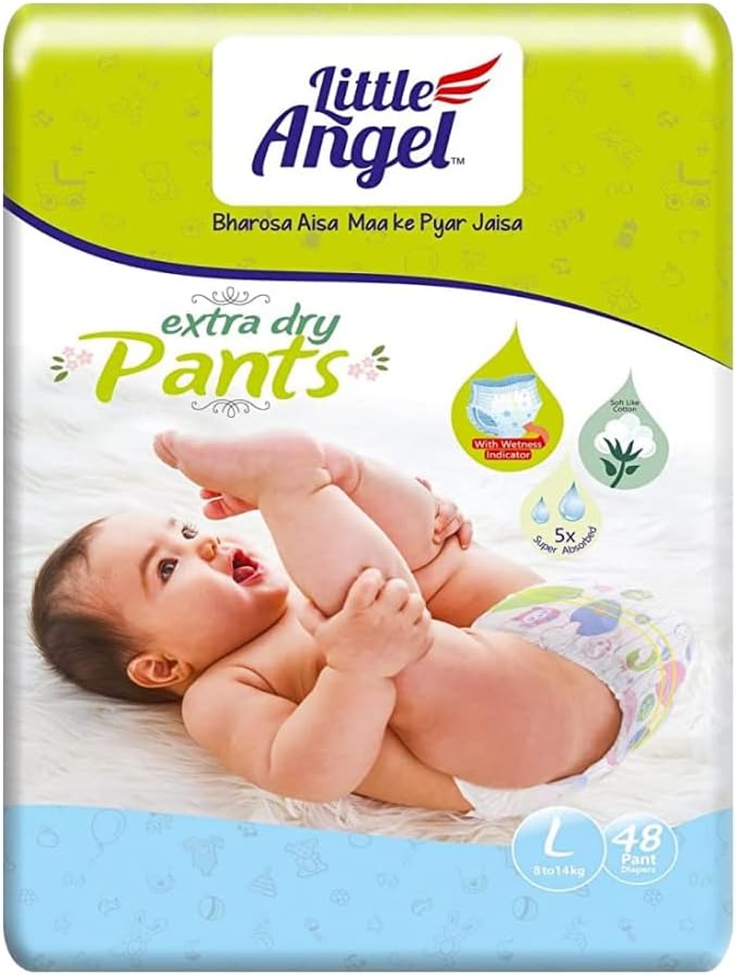 Little Angel - Baby Diaper Pants, Large - 48 Count