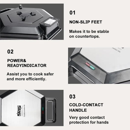 DSP KC1221 Samosa Dumpling Maker with 8 Cavity Mold, 1200W Power, Non-Stick Coating, Perfect for Home or Commercial Use