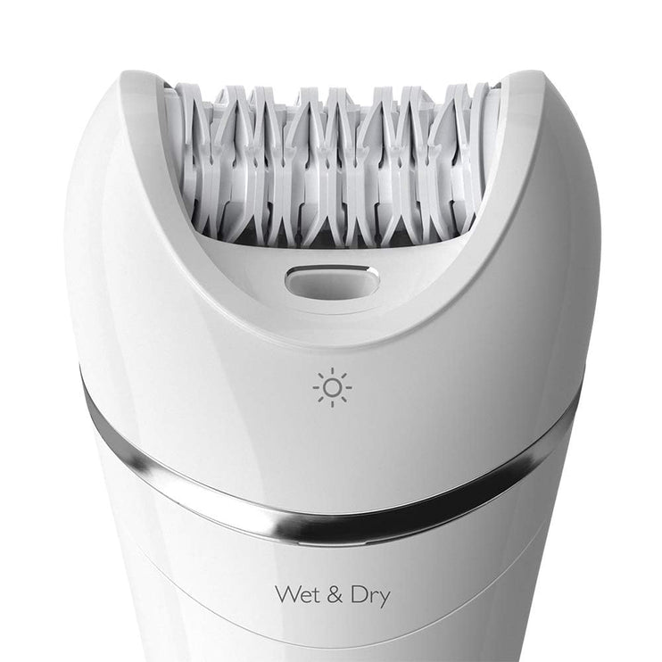 Philips Epilator Series 8000 Wet And Dry Cordless Hair Removal For Legs And Body With 5 Accessories.Shaving Head And Trimming Comb. 3 Pin, Bre710/01,