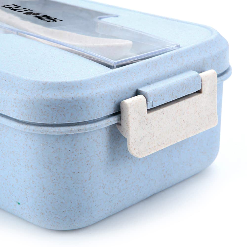 Eazy Kids Wheat Straw Leakproof Eco Bento Lunch Box - Blue (1000ml)