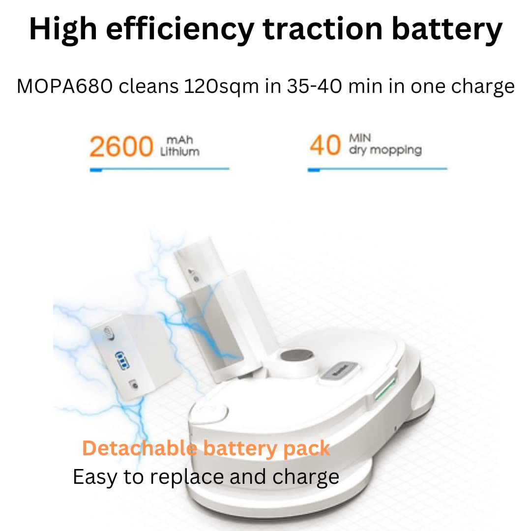 UBot Electric Mop MOPA680 Multifunctional Cordless Electric Mop & Waxer with Stretchable Handle