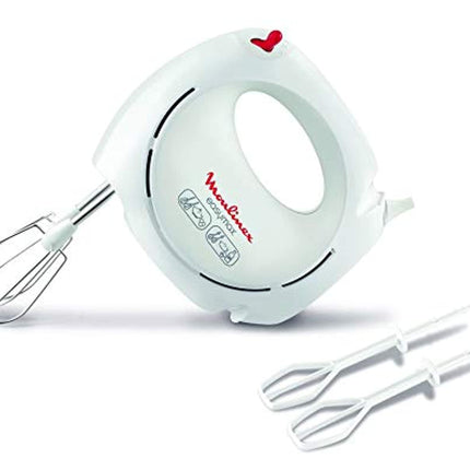 MOULINEX Hand Mixer | Easy Max Hand Mixer | 200 W | 5 speeds | White | Plastic/Stainless Steel | 2 Years Warranty | HM250127