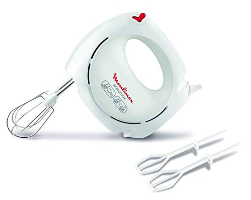 MOULINEX Hand Mixer | Easy Max Hand Mixer | 200 W | 5 speeds | White | Plastic/Stainless Steel | 2 Years Warranty | HM250127